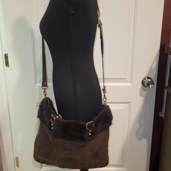 UGG Brown Shearling Tote Bag - Picture 3 of 7
